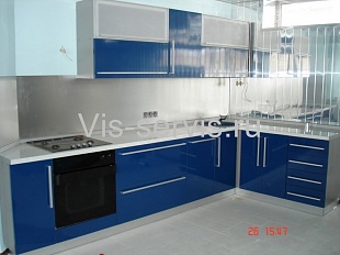 Кухня, синий с белым